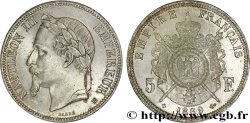 5 francs Napoléon III, tête laurée 1869 Strasbourg F.331/15