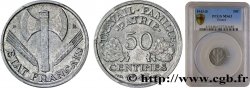 50 centimes Francisque, légère 1943 Beaumont-Le-Roger F.196/3