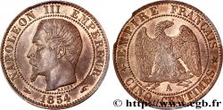Cinq centimes Napoléon III, tête nue 1854 Paris F.116/8