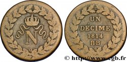 Un décime à l’N couronnée 1814 Strasbourg F.131/1 TB20 