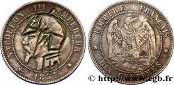 Dix centimes Napoléon III, tête nue, satirique 1857 Strasbourg F.133/43 var.