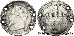 20 centimes Napoléon III, tête laurée, petit module 1864 Bordeaux F.149/3 TB 