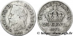 20 centimes Napoléon III, tête laurée, petit module 1866 Bordeaux F.149/6 B8 
