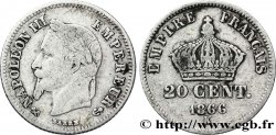 20 centimes Napoléon III, tête laurée, petit module 1866 Bordeaux F.149/6