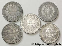 Lot de cinq faux de 2 francs Cérès, avec légende - - F.265/- var.
