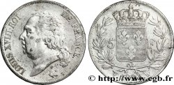 5 francs Louis XVIII, tête nue 1823 Lille F.309/87