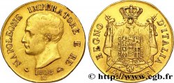 40 lire or Napoléon Empereur et Roi d’Italie, 1er type, tranche en relief 1808 Milan VG.1311 