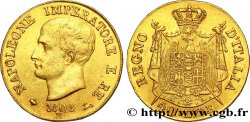 40 lire or Napoléon Empereur et Roi d’Italie, 1er type, tranche en relief 1808 Milan VG.1311 