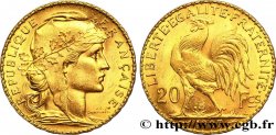 20 francs or Coq, Liberté Égalité Fraternité 1907 Paris F.535/1 SUP62 