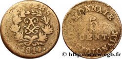 5 cent. Anvers au double L, frappe de l’arsenal de la marine 1814  Anvers F.115E/1