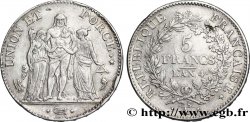 5 francs Union et Force, Union serré, avec glands, listel par virole 1796 Paris F.287/1