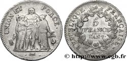 5 francs Union et Force, Union serré, seulement gland extérieur 1799 Paris F.288/101