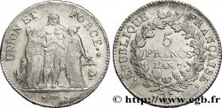 5 francs Union et Force, Union serré, avec glands intérieurs et gland extérieur 1799 Paris F.288/95
