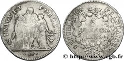 5 francs Union et Force, Union desserré, avec glands intérieurs et gland extérieur 1800 Bordeaux F.291/32