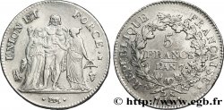 5 francs Union et Force, Union serré, seulement gland extérieur, petite feuille 1799 Perpignan F.288/122