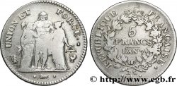 5 francs Union et Force, Union serré, seulement gland extérieur, petite feuille 1799 Paris F.288/99