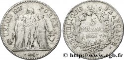 5 francs Union et Force, Union desserré, seulement gland extérieur, petite feuille 1799 Bordeaux F.291/25