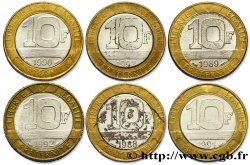 Lot de six faux de 10 francs Génie de la Bastille - - F.375/- var.
