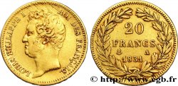 20 francs or Louis-Philippe, Tiolier, tranche inscrite en creux 1831 Paris F.524/2 TTB42 
