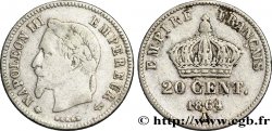 20 centimes Napoléon III, tête laurée, petit module 1864 Paris F.149/1