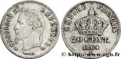 20 centimes Napoléon III, tête laurée, petit module 1864 Paris F.149/1