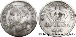 20 centimes Napoléon III, tête laurée, petit module 1864 Strasbourg F.149/2