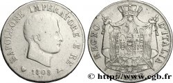 5 lire Napoléon Empereur et Roi d’Italie, 1er type, tranche en relief 1808 Milan M.218 