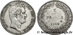5 francs type Tiolier sans le I, tranche en creux 1830 Paris F.313/1