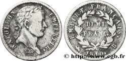 Demi-franc Napoléon Ier tête laurée, Empire français 1810 Rouen F.178/11