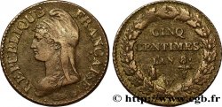 Cinq centimes Dupré, grand module 1800 Lille F.115/134
