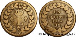 Un décime à l’L couronnée 1814 Strasbourg F.132/1