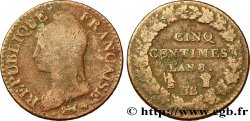 Cinq centimes Dupré, grand module 1800 Strasbourg F.115/118