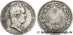 5 francs type Tiolier sans le I, tranche en creux 1830 Paris F.313/1