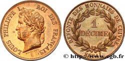 Essai de 1 décime en cuivre, poids lourd 1840 Paris VG.2915  SUP60 