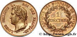 Essai de 1 décime en cuivre, poids léger 1840 Paris VG.2915  SUP60 