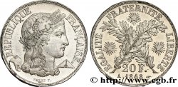 Concours de 20 francs, essai de Barre, buste avec les symboles 1848 Paris VG.3043 var. SPL63 