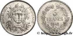 Concours de 5 francs, essai en étain par Gayrard, troisième concours 1848 Paris VG.3078 var. SUP58 