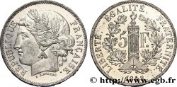 Concours de 5 francs, essai en étain par Leclerc 1848 Paris VG.3080 var. SUP62 