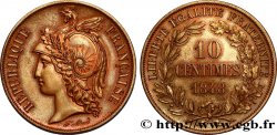 Concours de 10 centimes, essai en cuivre par Alard, premier revers 1848 Paris VG.3130 var.