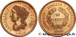 Concours de 10 centimes, essai en cuivre par Boivin, troisième revers 1848 Paris VG.3133 var.