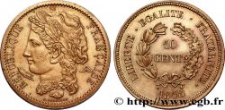 Concours de 10 centimes, essai en cuivre par Farochon, troisième revers 1848 Paris VG.3179 