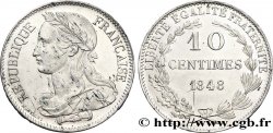 Concours de 10 centimes, essai en étain par Montagny, deuxième revers 1848 Paris VG.3147 var. SUP62 