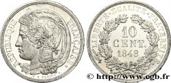 Concours de 10 centimes, essai en étain par Oudiné 1848 Paris VG.3149 var. de métal