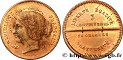 Concours de 10 centimes, essai en cuivre par Rogat, premier concours, cinquième revers 1848 Paris VG.3204 