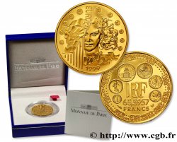 Belle Épreuve Or 65,5957 francs - La parité 1999 Pessac F5.1550 1 FDC 