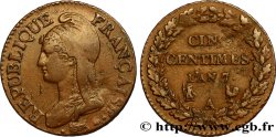 Cinq centimes Dupré, grand module 1799 Paris F.115/46 TTB52 