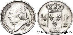 1/4 franc Louis XVIII  1824 Rouen F.163/32