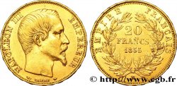 20 francs or Napoléon III, tête nue, chien/abeille 1855 Strasbourg F.531/5 TTB45 
