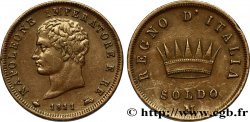 Soldo Napoléon Empereur et Roi d’Italie, 2eme type 1811 Milan M.301  TTB48 