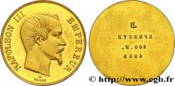 Essai de frappe d’avers de 100 francs or Napoléon III tête nue 1855 Paris VG.3406 